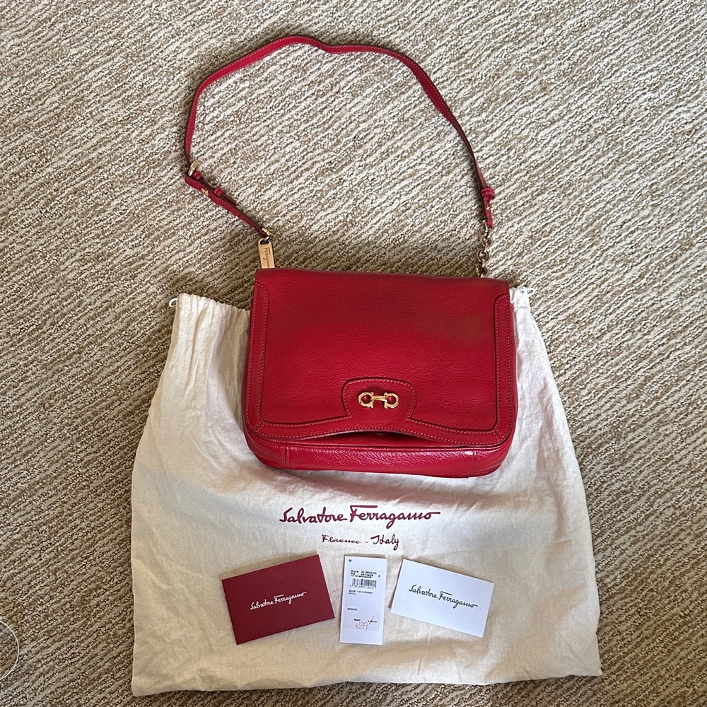 Salvatore Ferragamo Vibrant Red Shoulder Bag